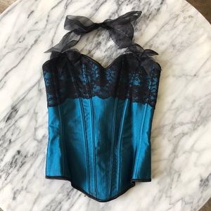 NWOT Frederick’s of Hollywood Teal Corset Size Sm